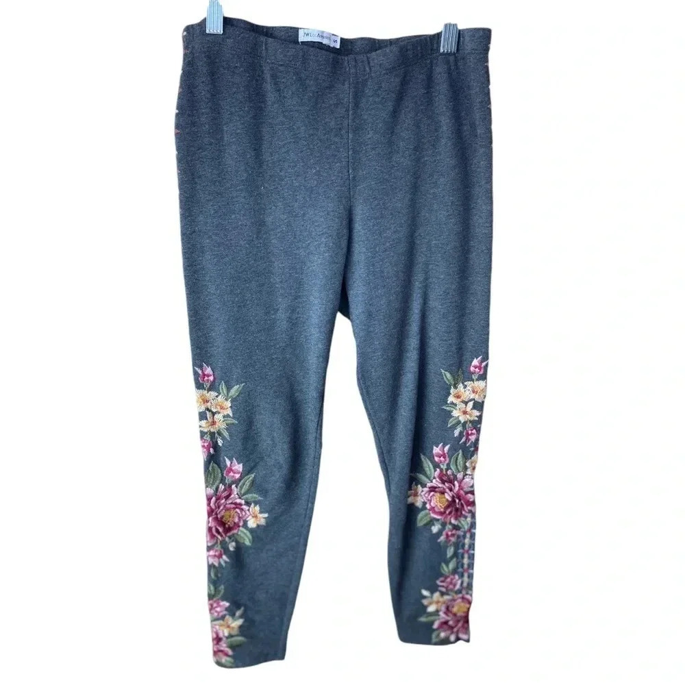 Johnny Was embroidered leggings grey size xs